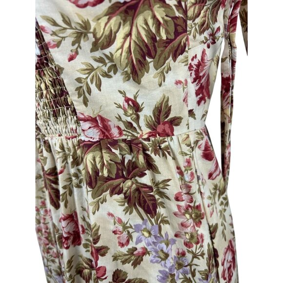 Gal Meets Glam Dress Women Size 6 Floral Print Tie Shoulder Cotton Maxi Dress - Picture 15 of 16